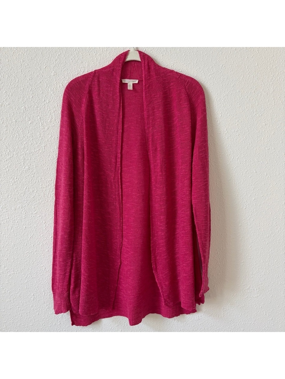 Eileen Fisher Organic Linen Cotton Open Front Cardigan Size XS Coastal Colorful